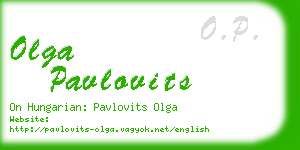 olga pavlovits business card
